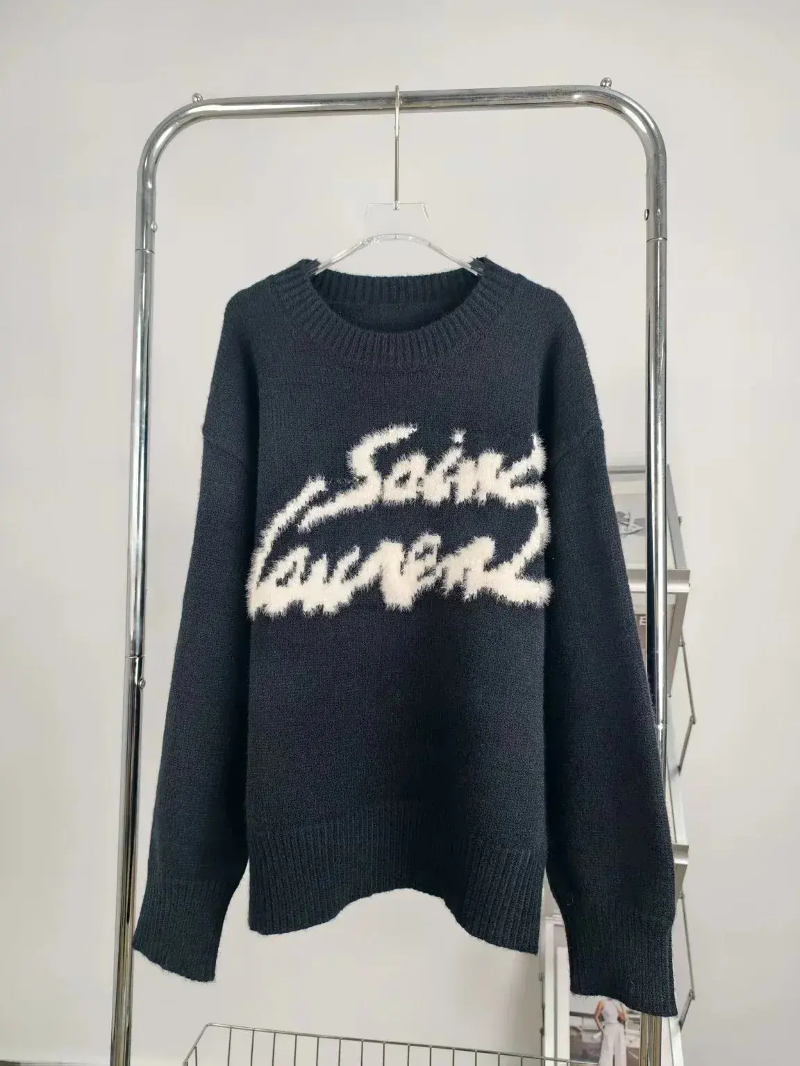 Saint Laurent Script Logo Knit Sweater