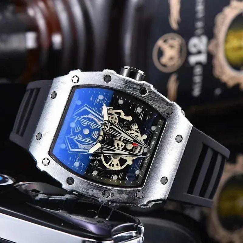 Richard Mille Skeleton-Dial Watch Black Strap