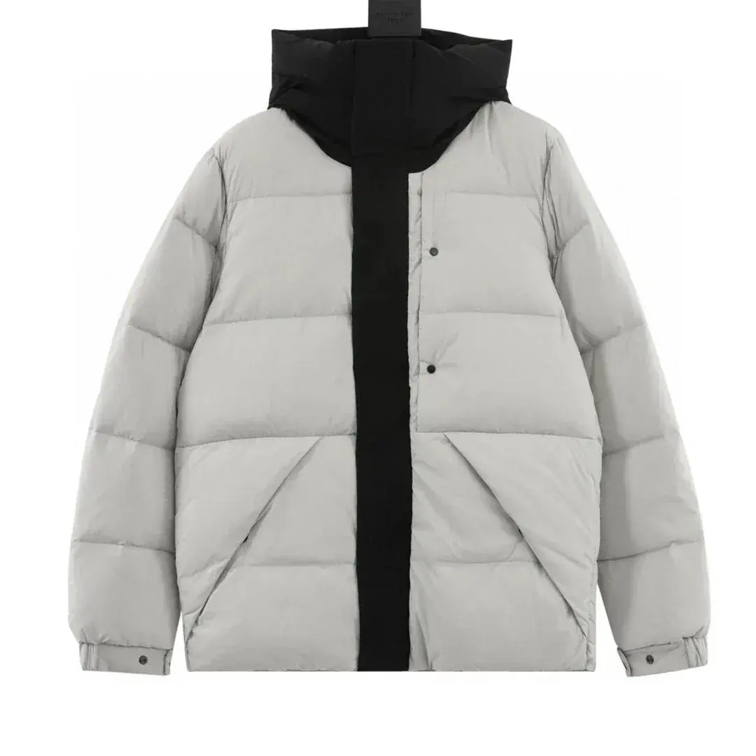 Moncler Hooded Puffer Jacket Light Gray