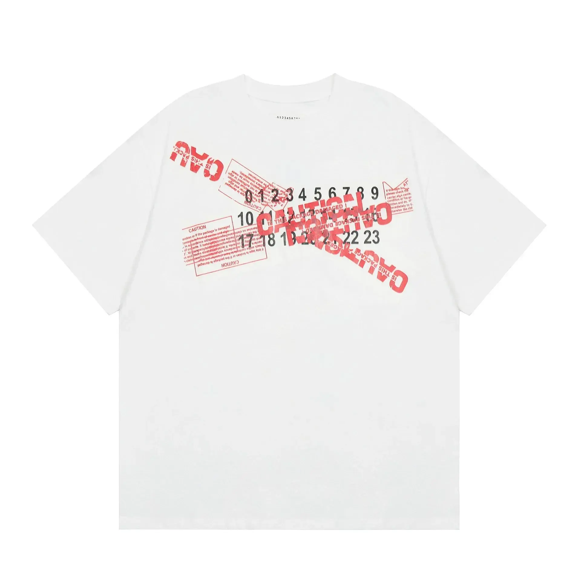 Maison Margiela Caution Tape Number T-Shirt White
