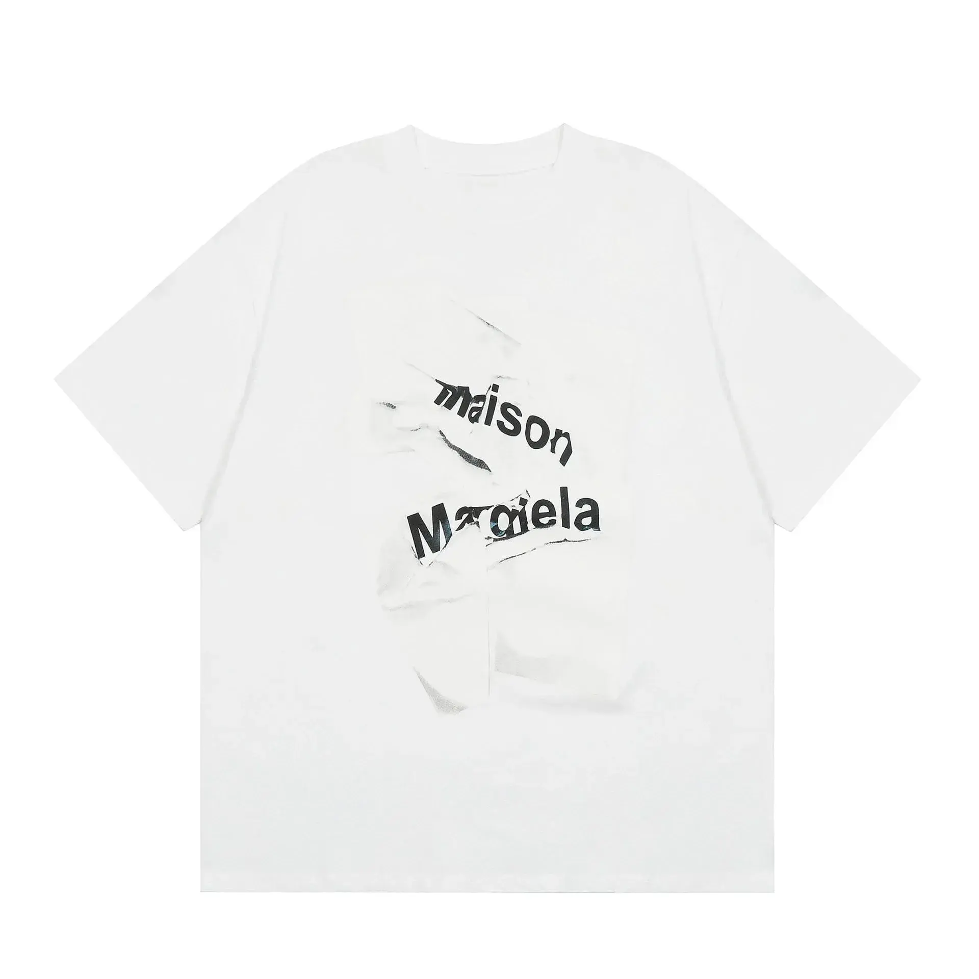 Maison Margiela Torn Paper Logo T-Shirt White