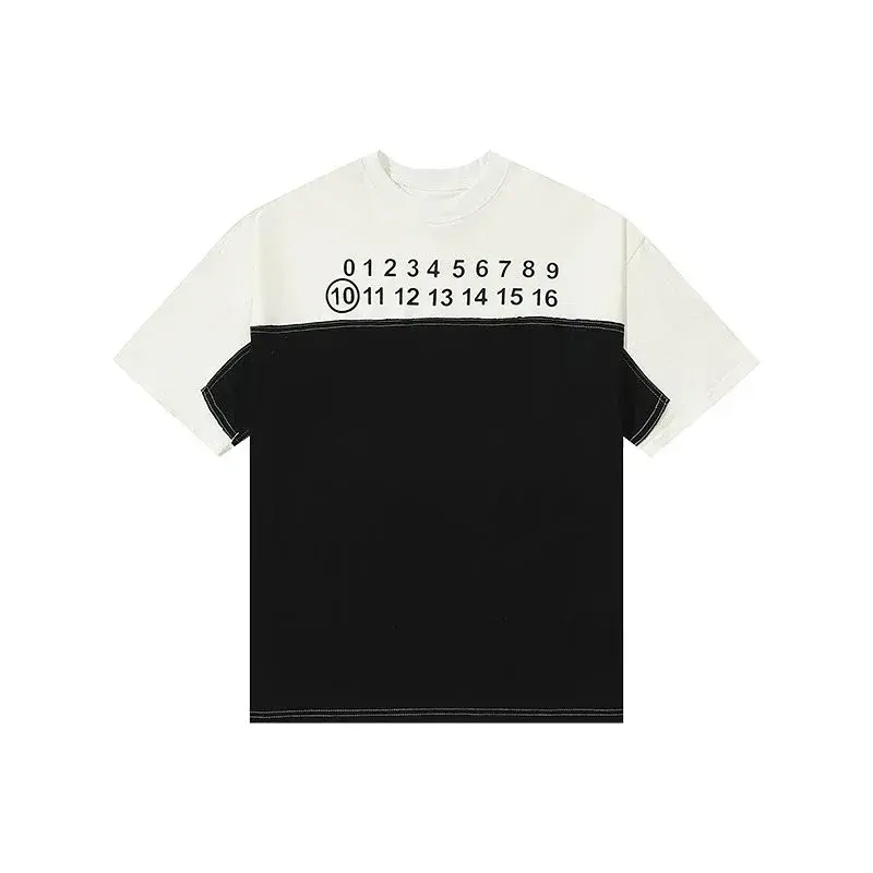 Maison Margiela Colorblock Numbers White Black T-Shirt