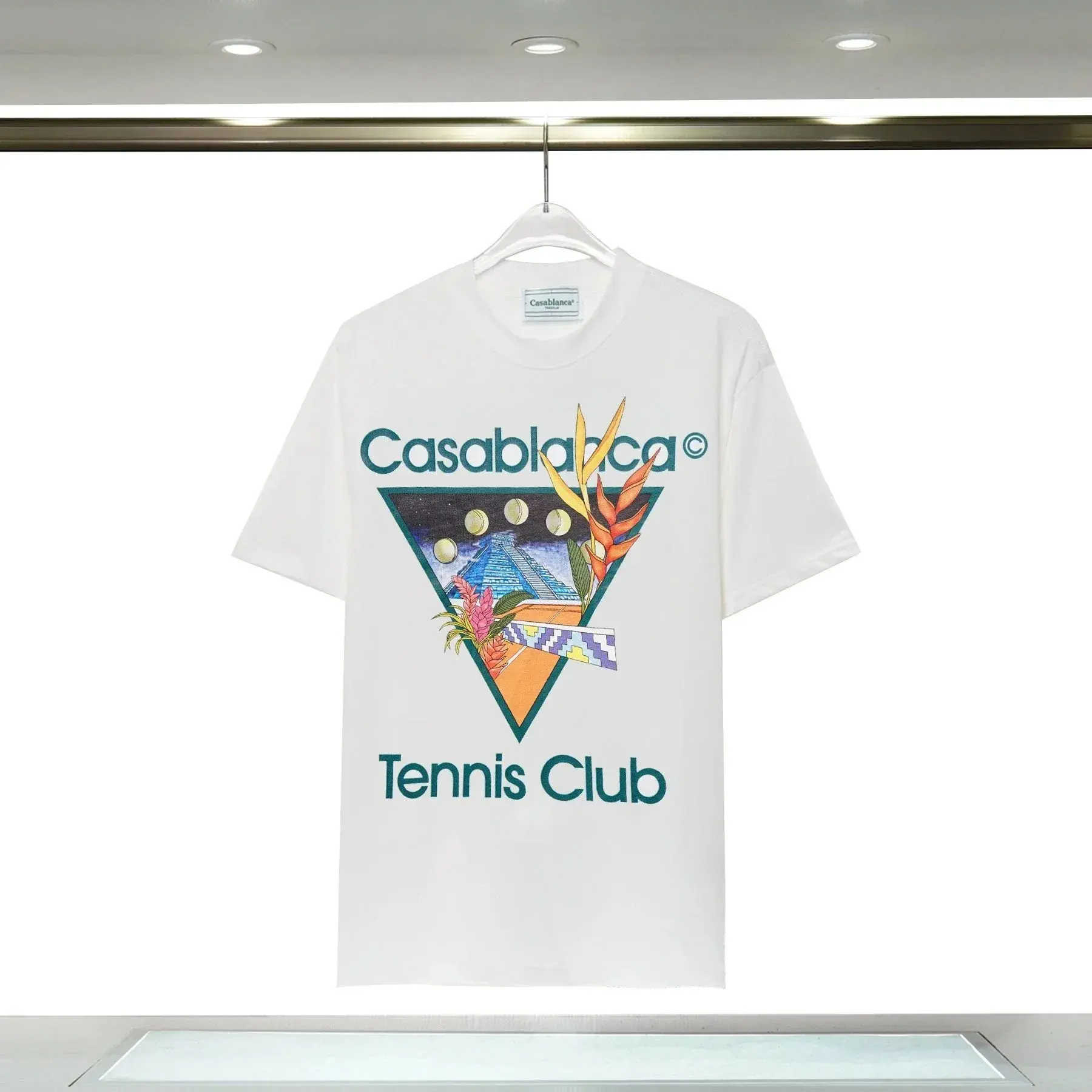Casablanca Tennis Club Pyramid White T-Shirt