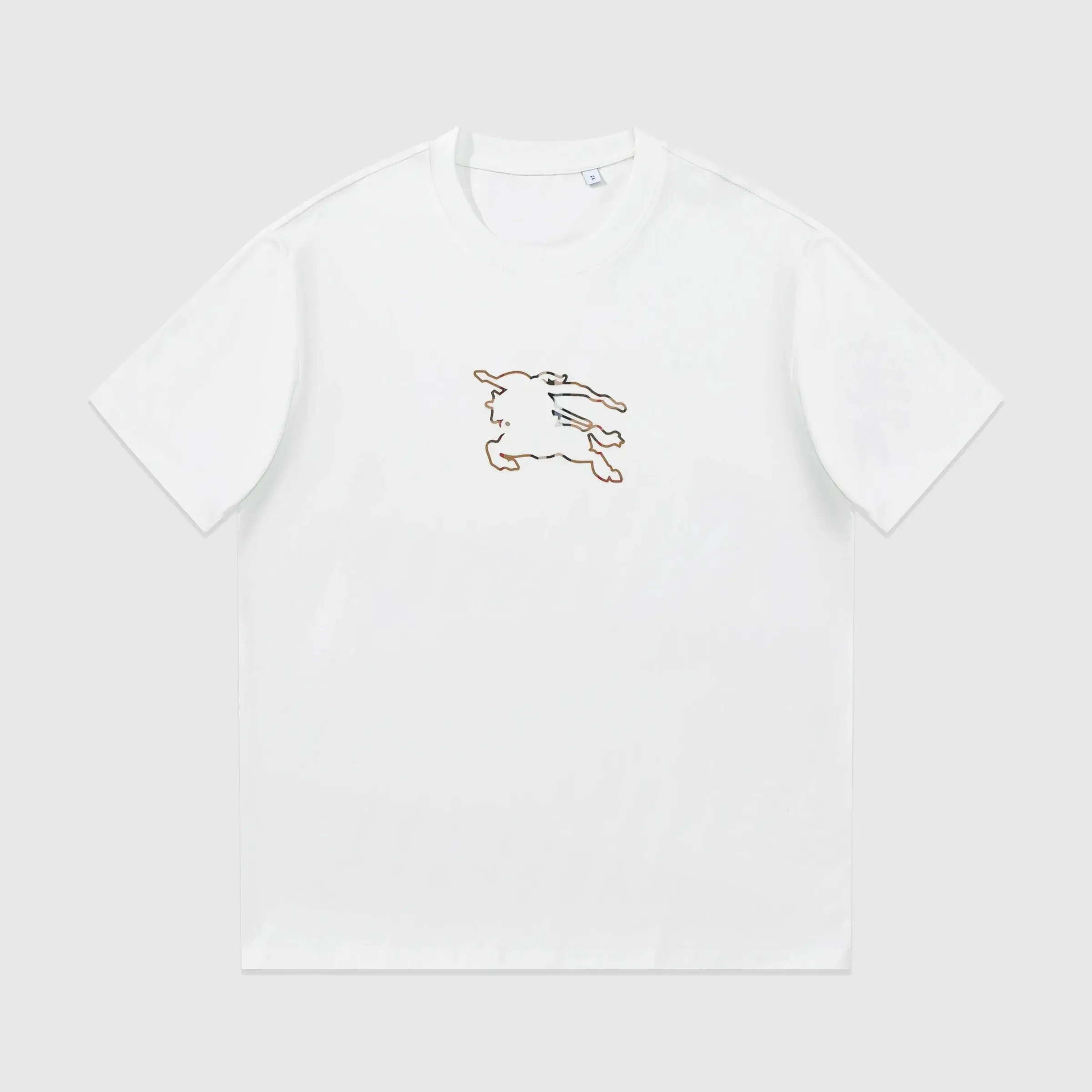 Burberry Outline Equestrian Knight White T-Shirt