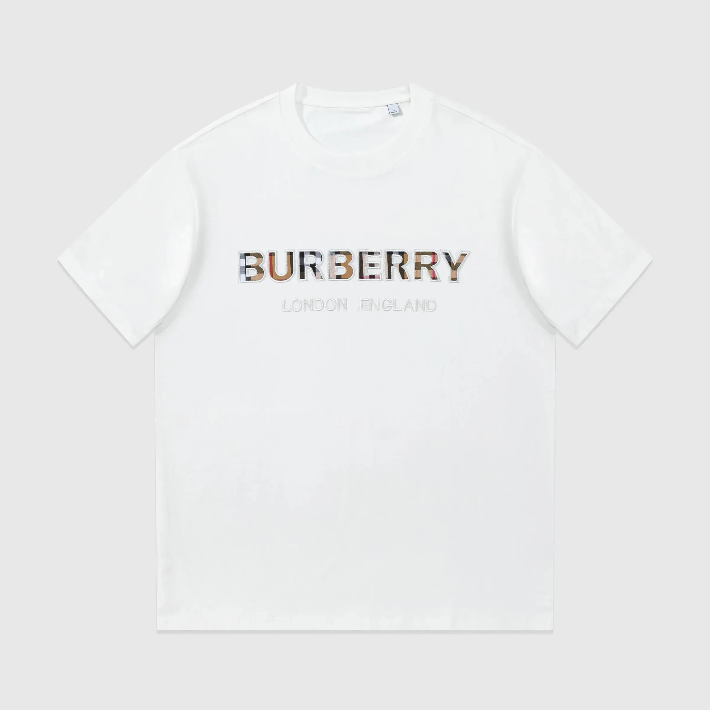 Burberry Check Applique London England T-Shirt White