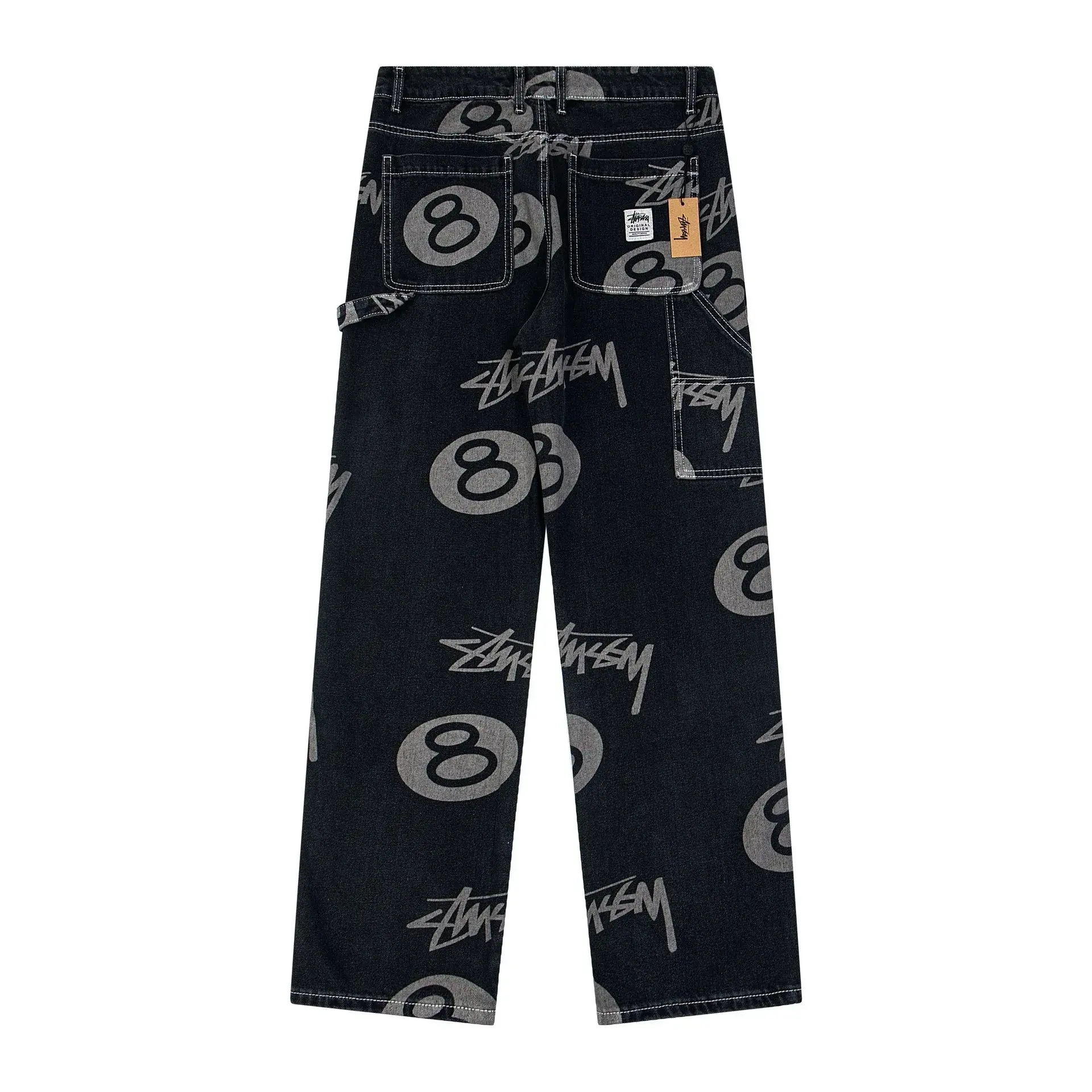 Stussy 8-Ball Denim Pants Black