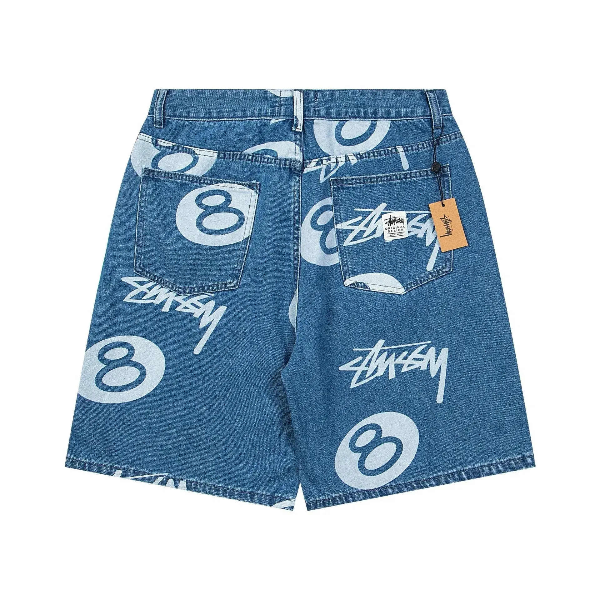 Stussy 8-Ball Denim Shorts Blue