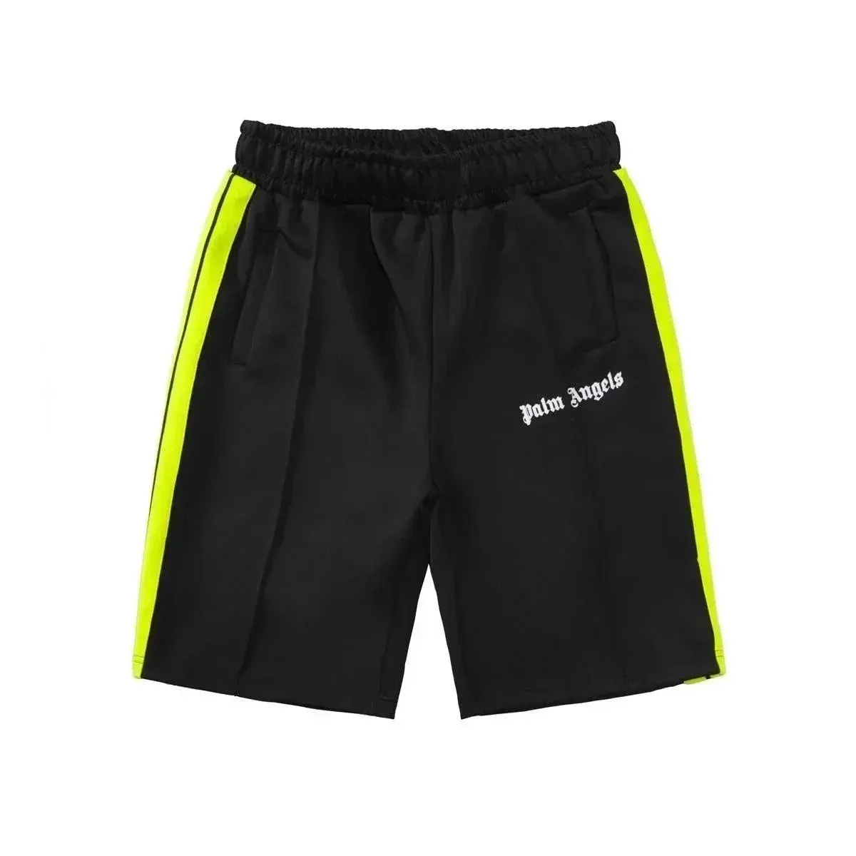 Palm Angels Track Shorts Black Neon Yellow
