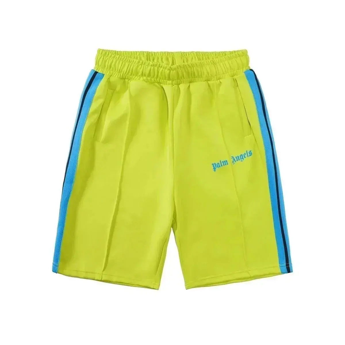 Palm Angels Track Shorts Neon Yellow Blue