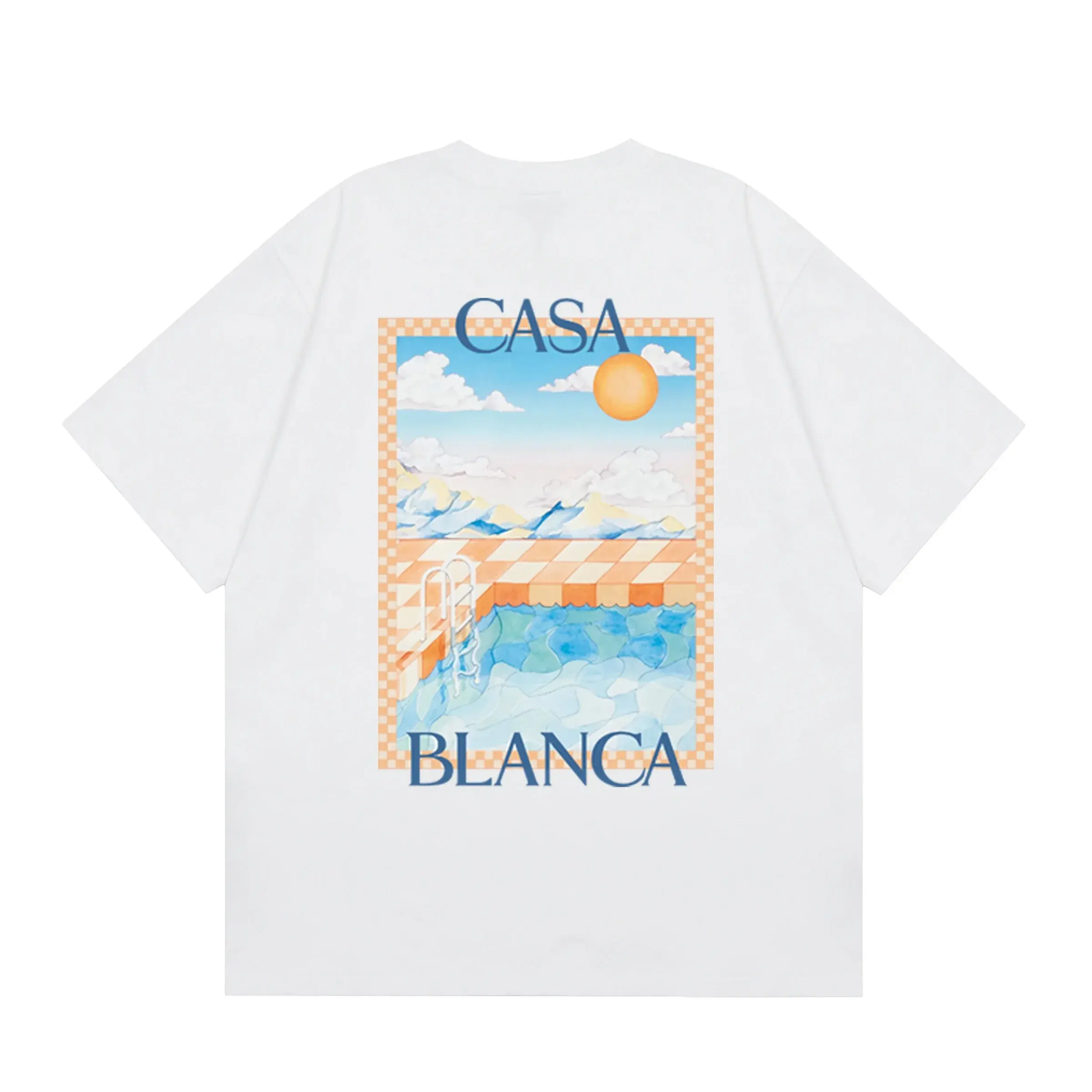 Casablanca Pool Graphic T-Shirt White