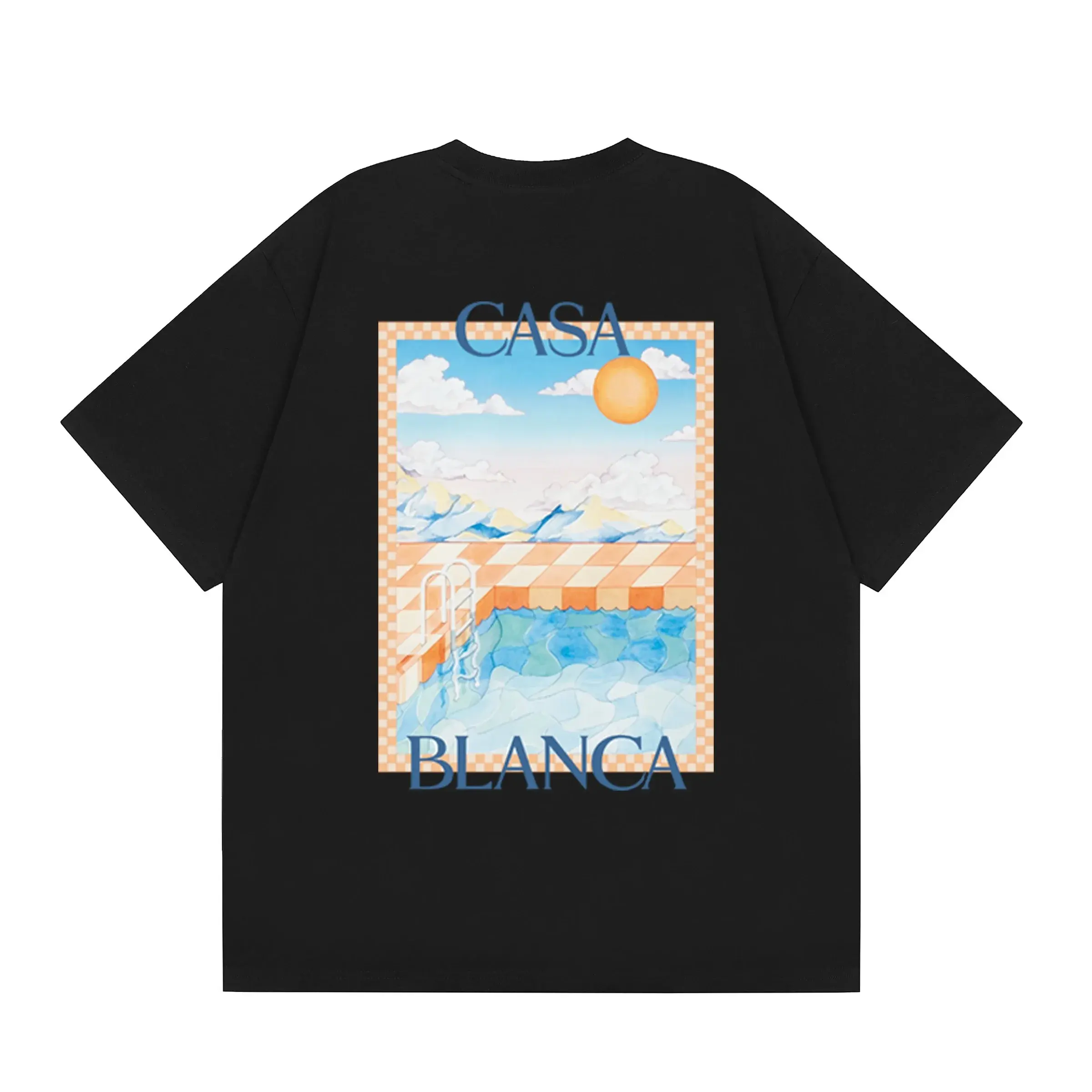Casablanca Pool Graphic T-Shirt Black