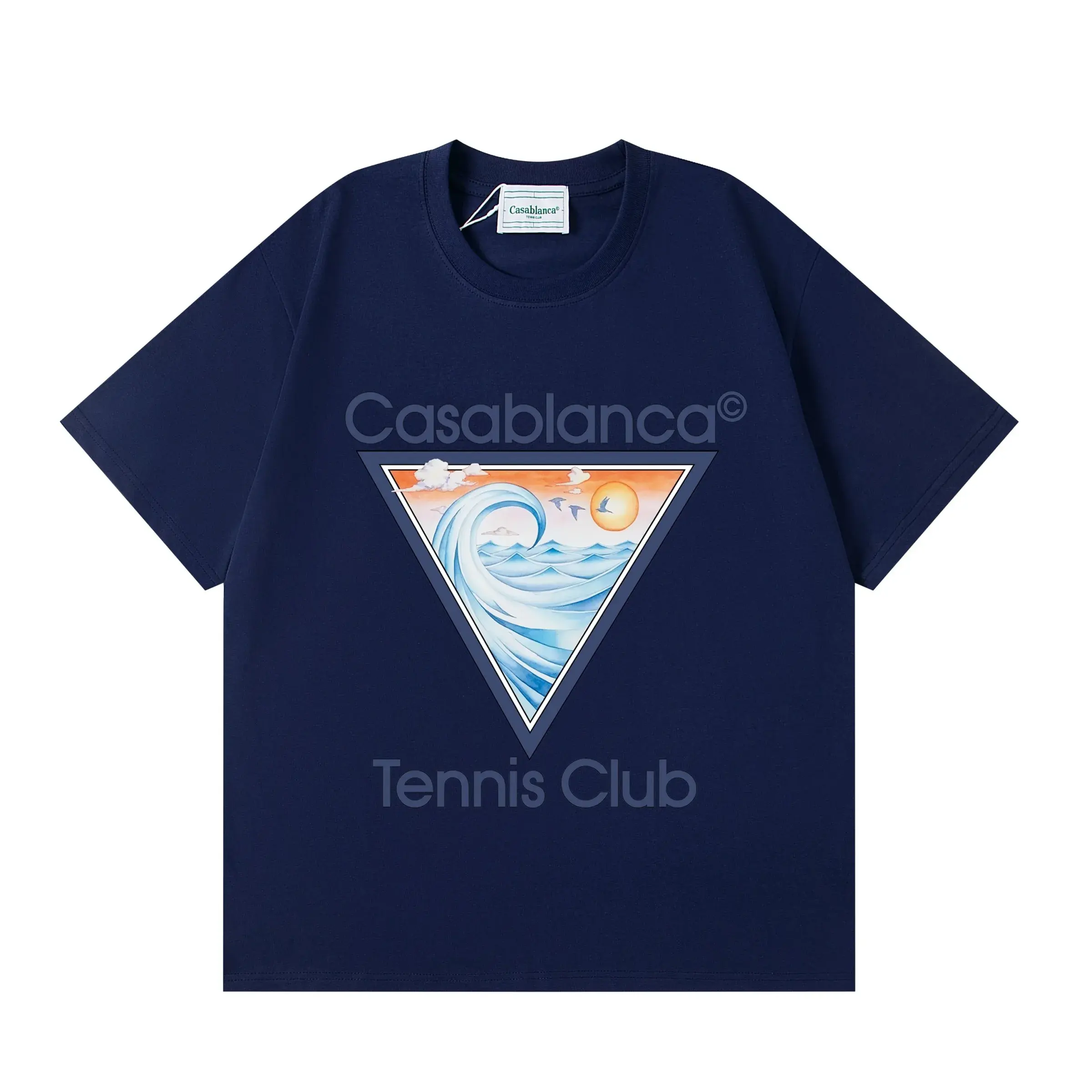 Casablanca Tennis Club Wave T-Shirt Navy