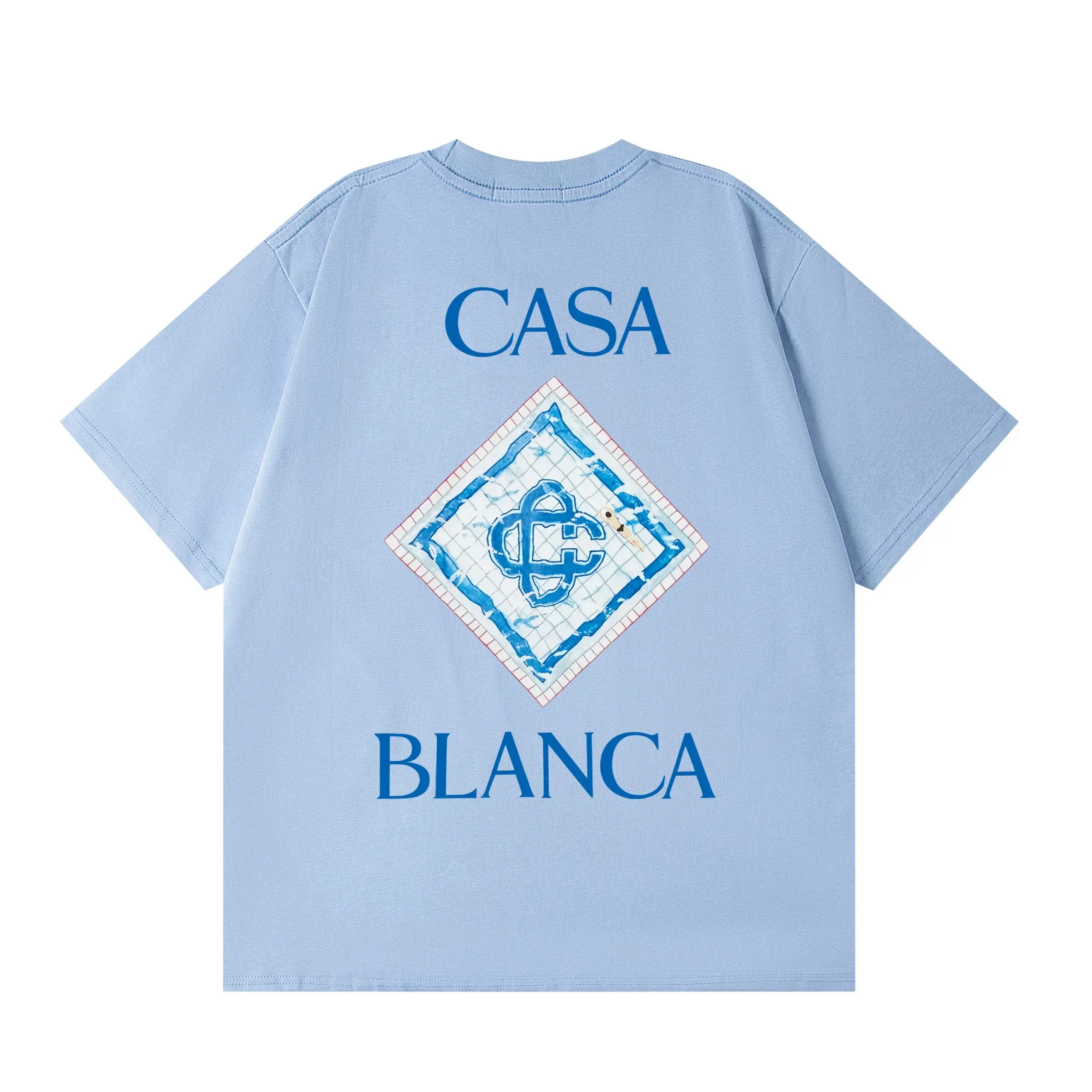 Casablanca Diamond Monogram T-Shirt Light Blue