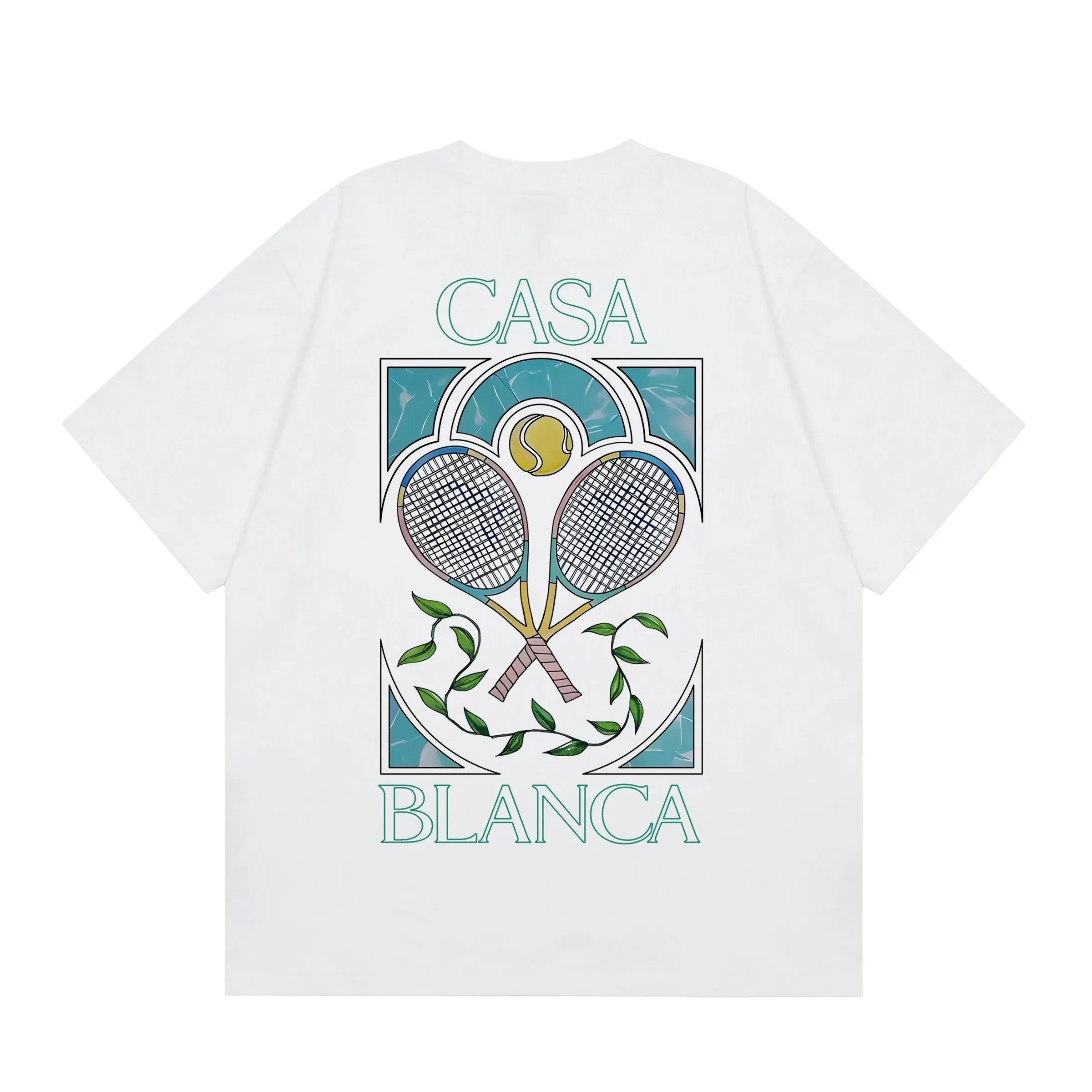 Casablanca Tennis Racket Graphic T-Shirt White