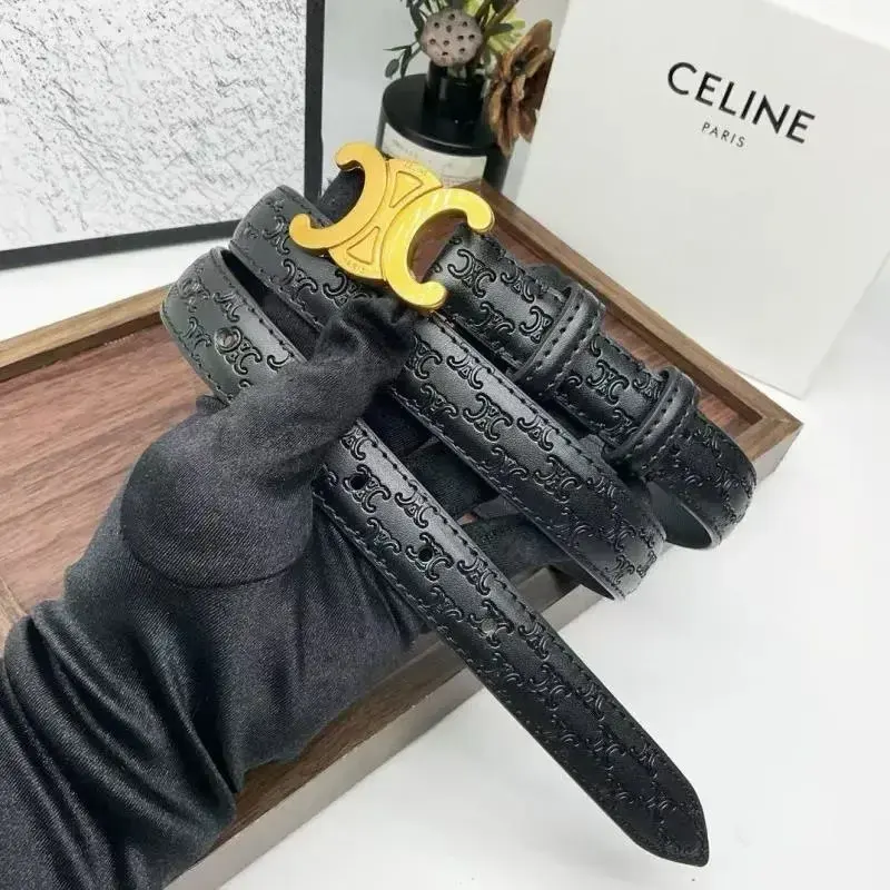 Celine Triomphe Medium Brown Belt