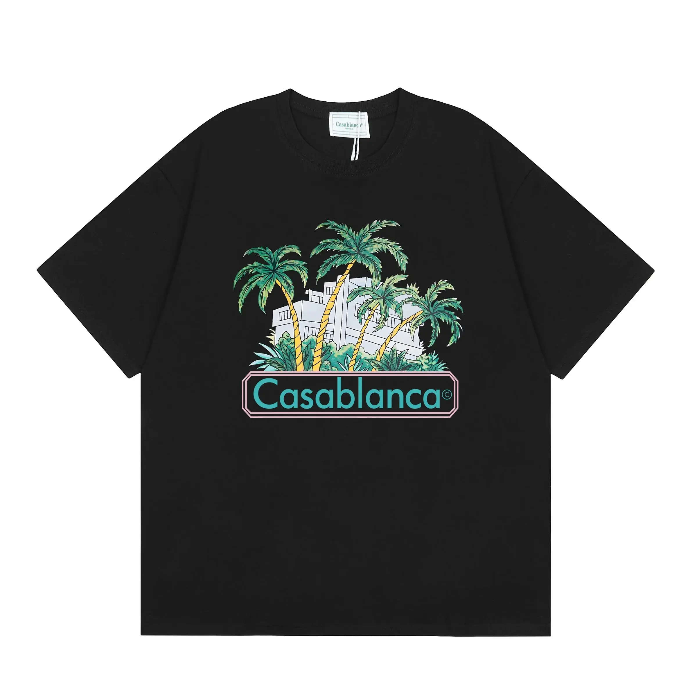 Casablanca Palm Architecture Graphic T-Shirt Black