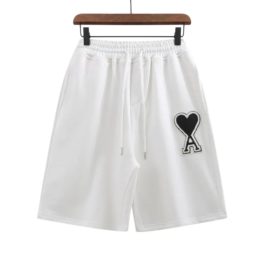 Ami Paris Heart Logo Sweat Shorts White