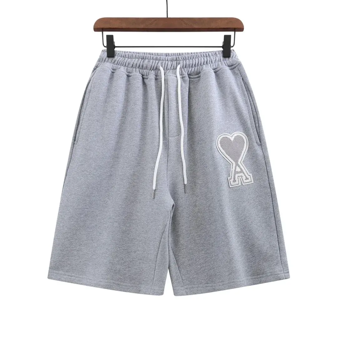 Ami Paris Heart Logo Sweat Shorts Grey