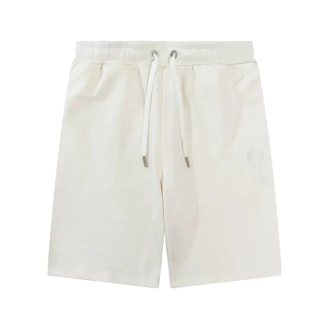 Ami Paris Heart Logo Sweat Shorts Off-White