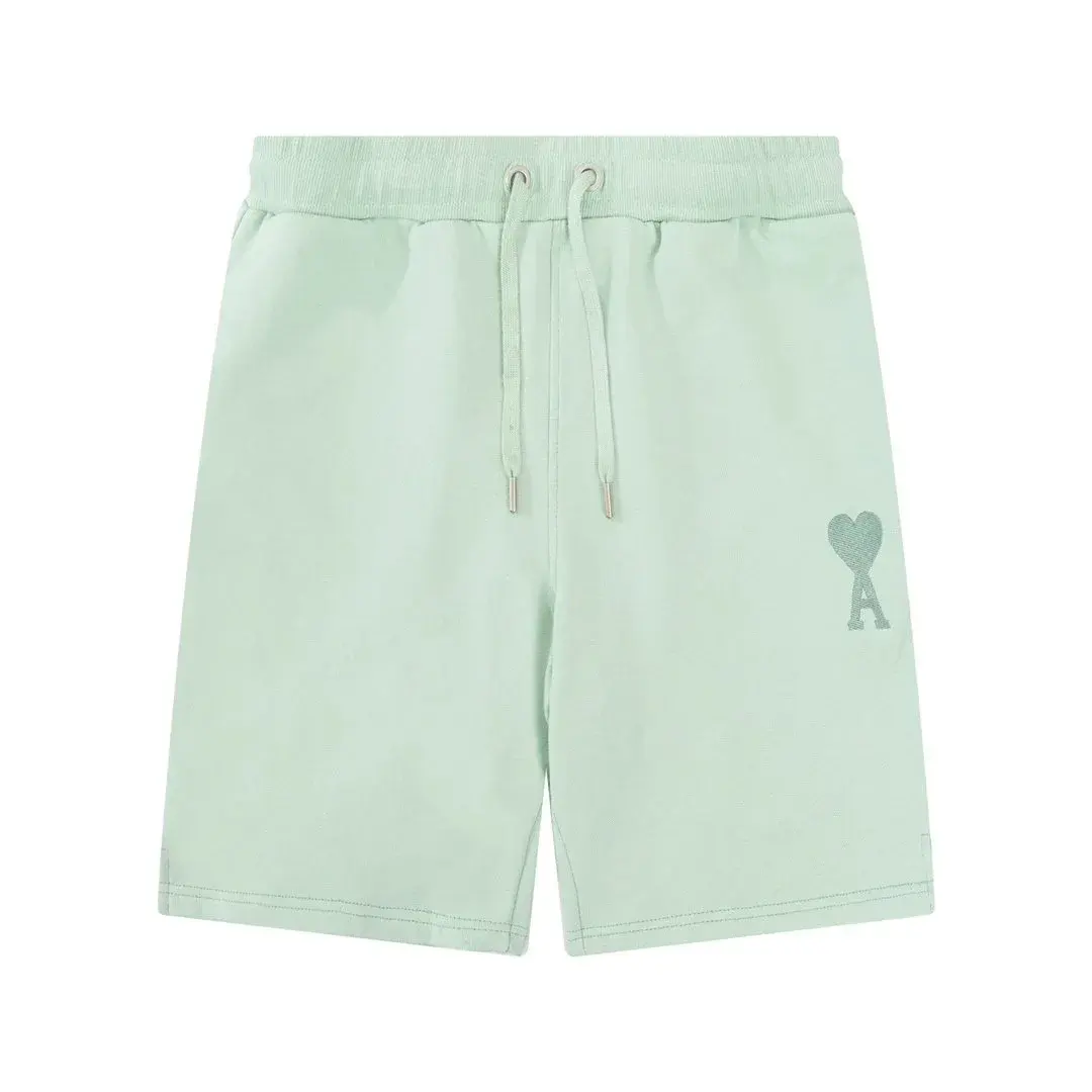 Ami Paris Heart Logo Sweat Shorts Mint Green
