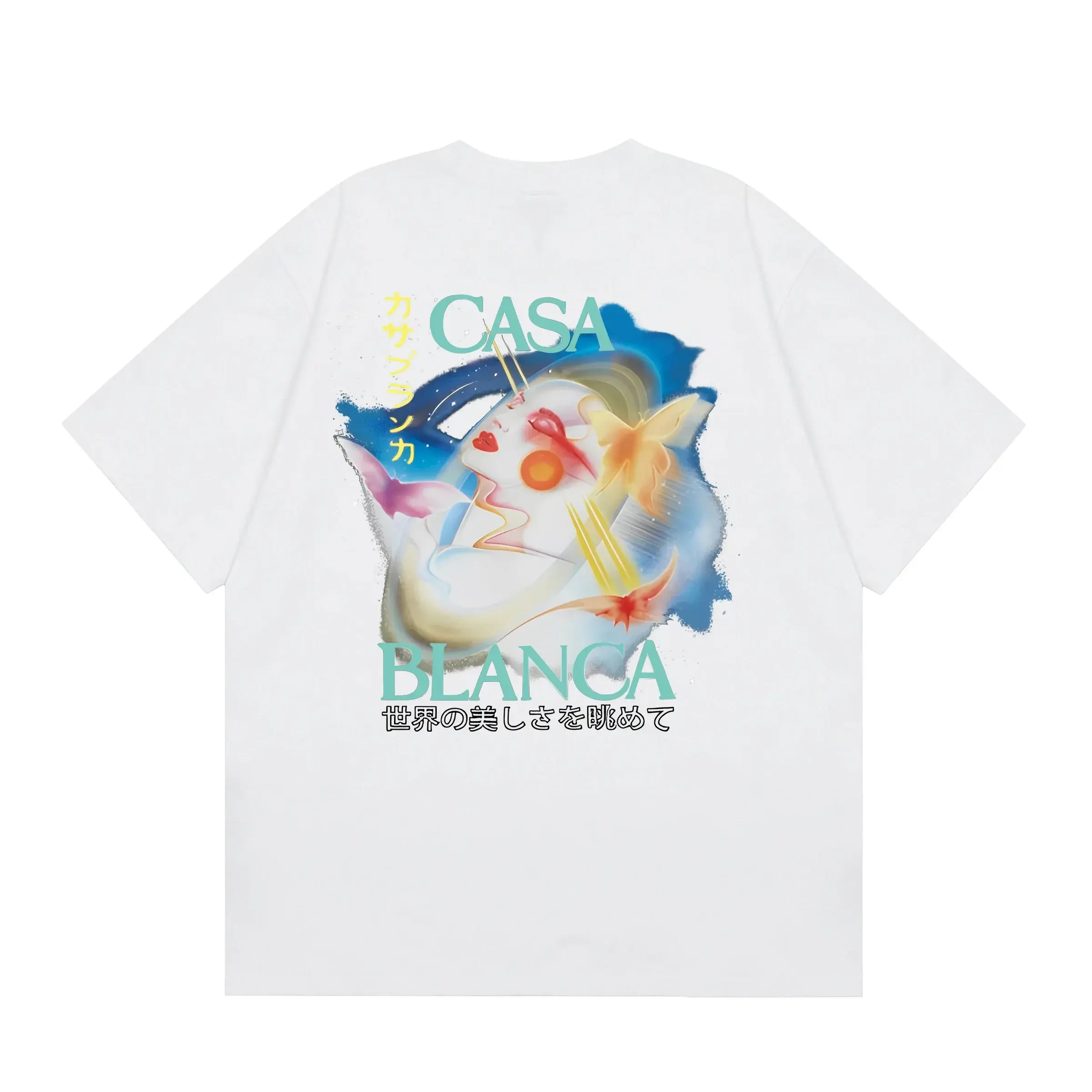Casablanca Butterfly Face Graphic T-Shirt White