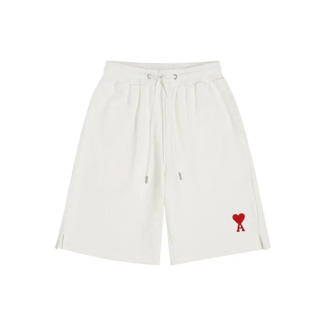 Ami Paris Heart Logo Sweat Shorts Off-White