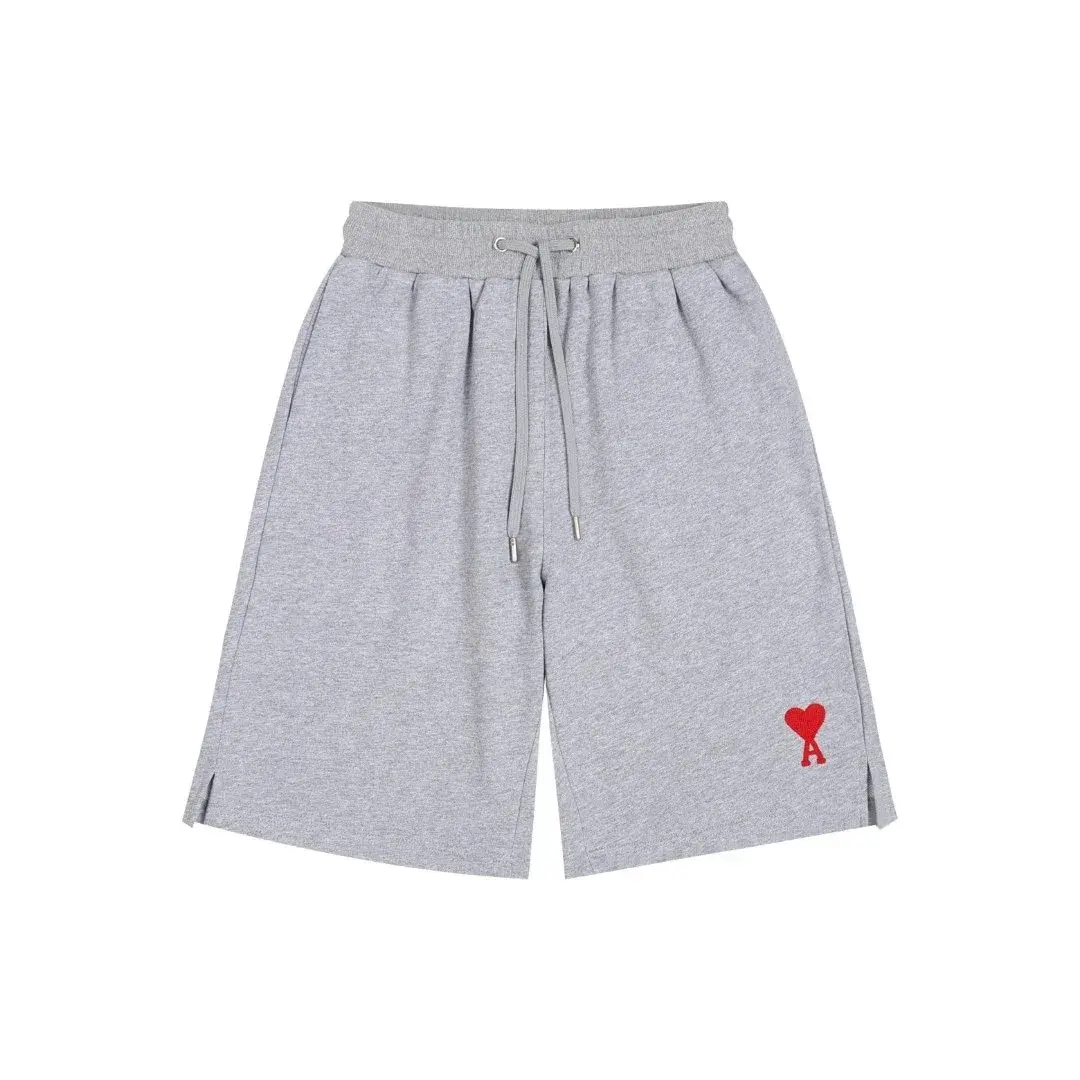 Ami Paris Heart Logo Sweat Shorts Grey