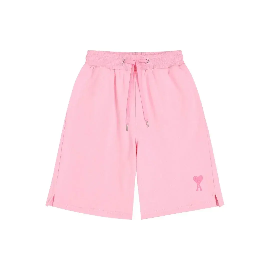Ami Paris Heart Logo Pink Shorts