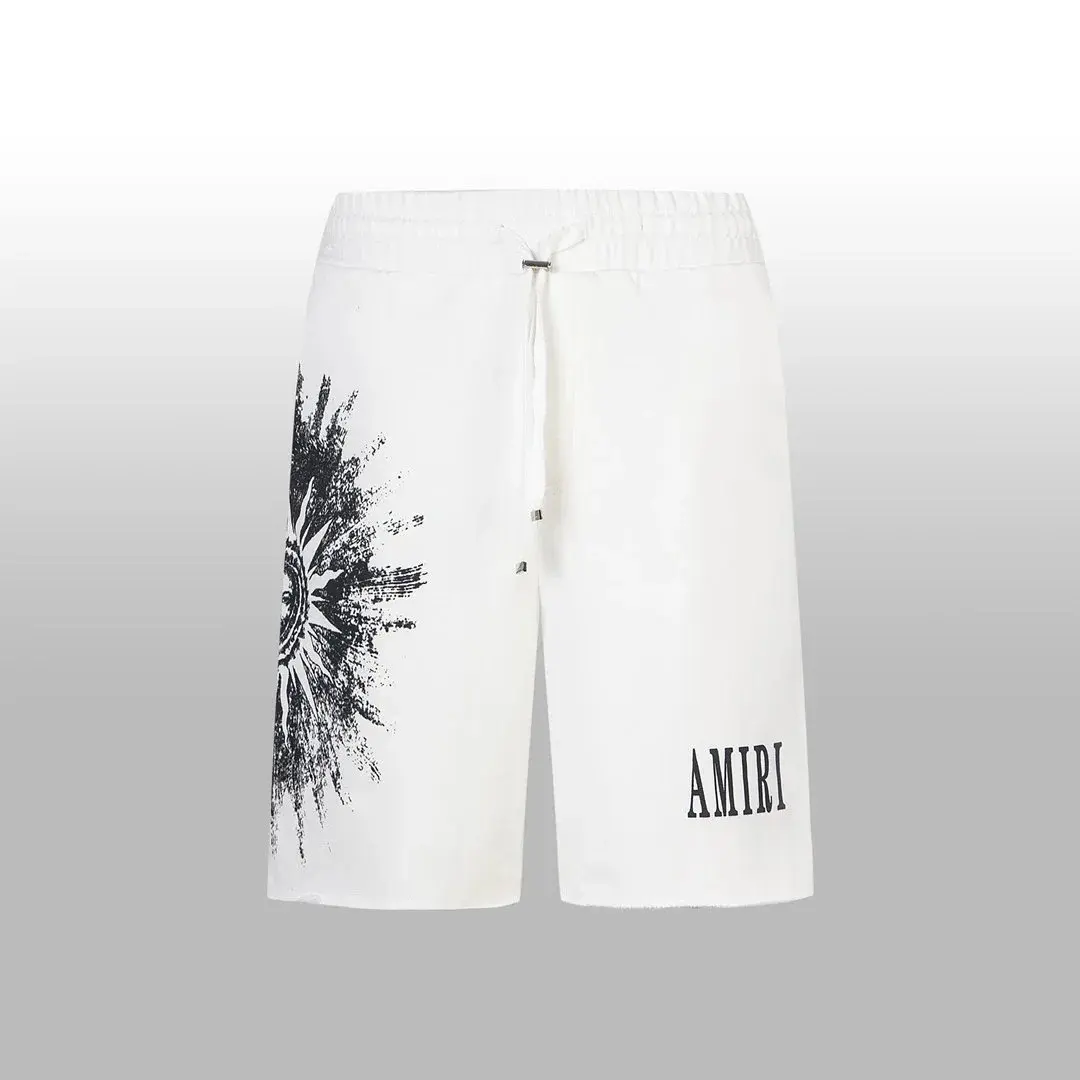 Amiri Sunburst Graphic White Shorts