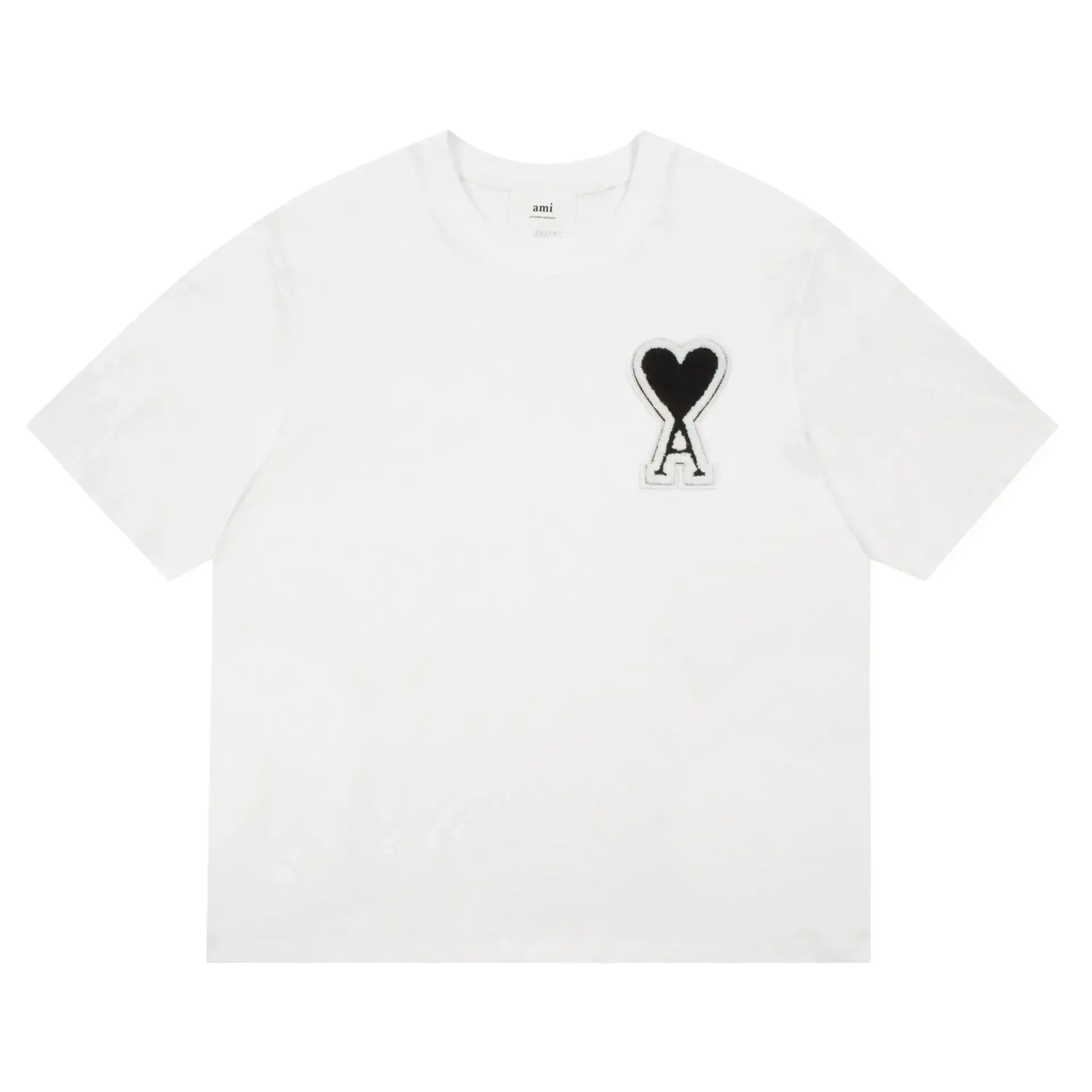 Ami Paris Heart Logo T-Shirt White Black