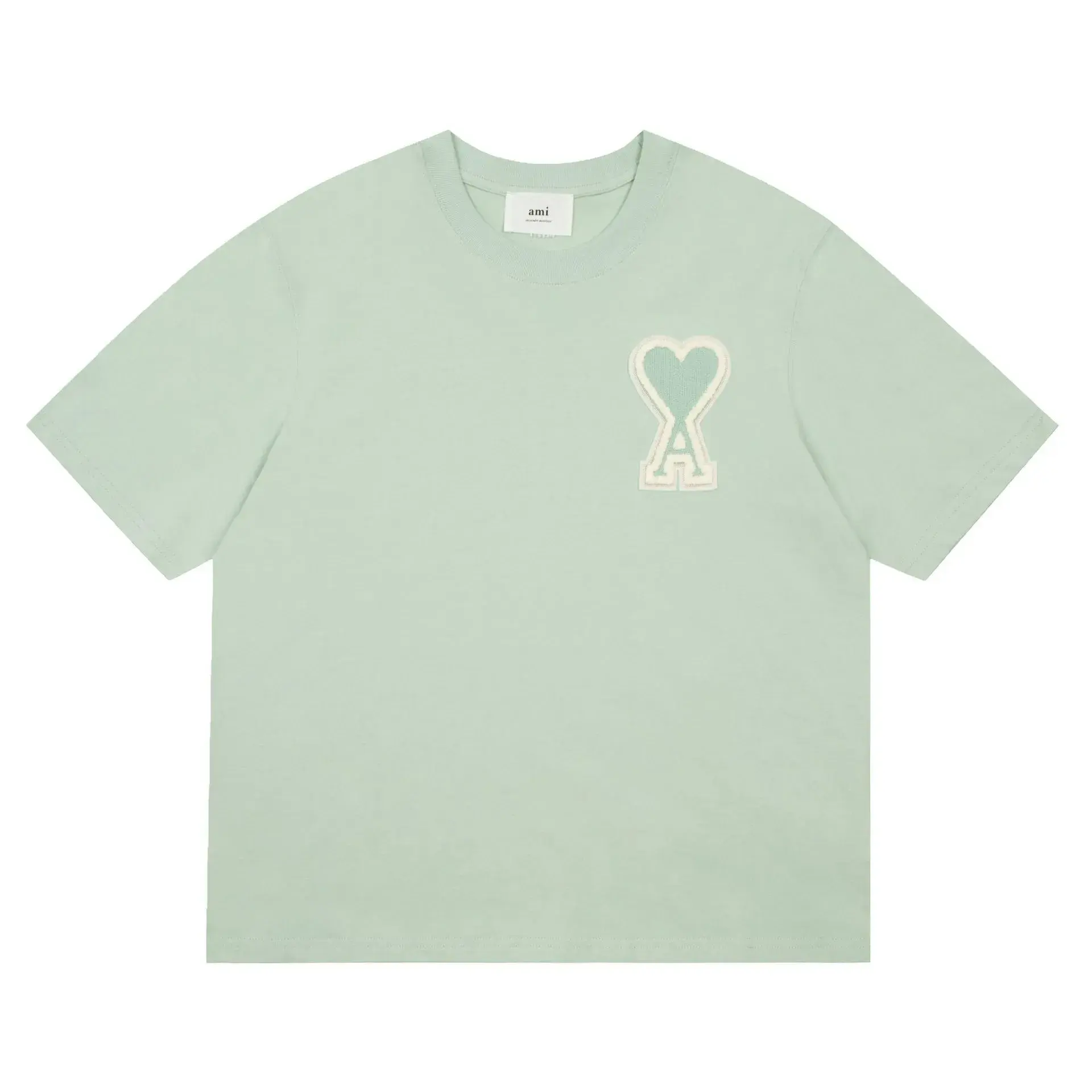 Ami Paris Heart Logo T-Shirt Mint Green