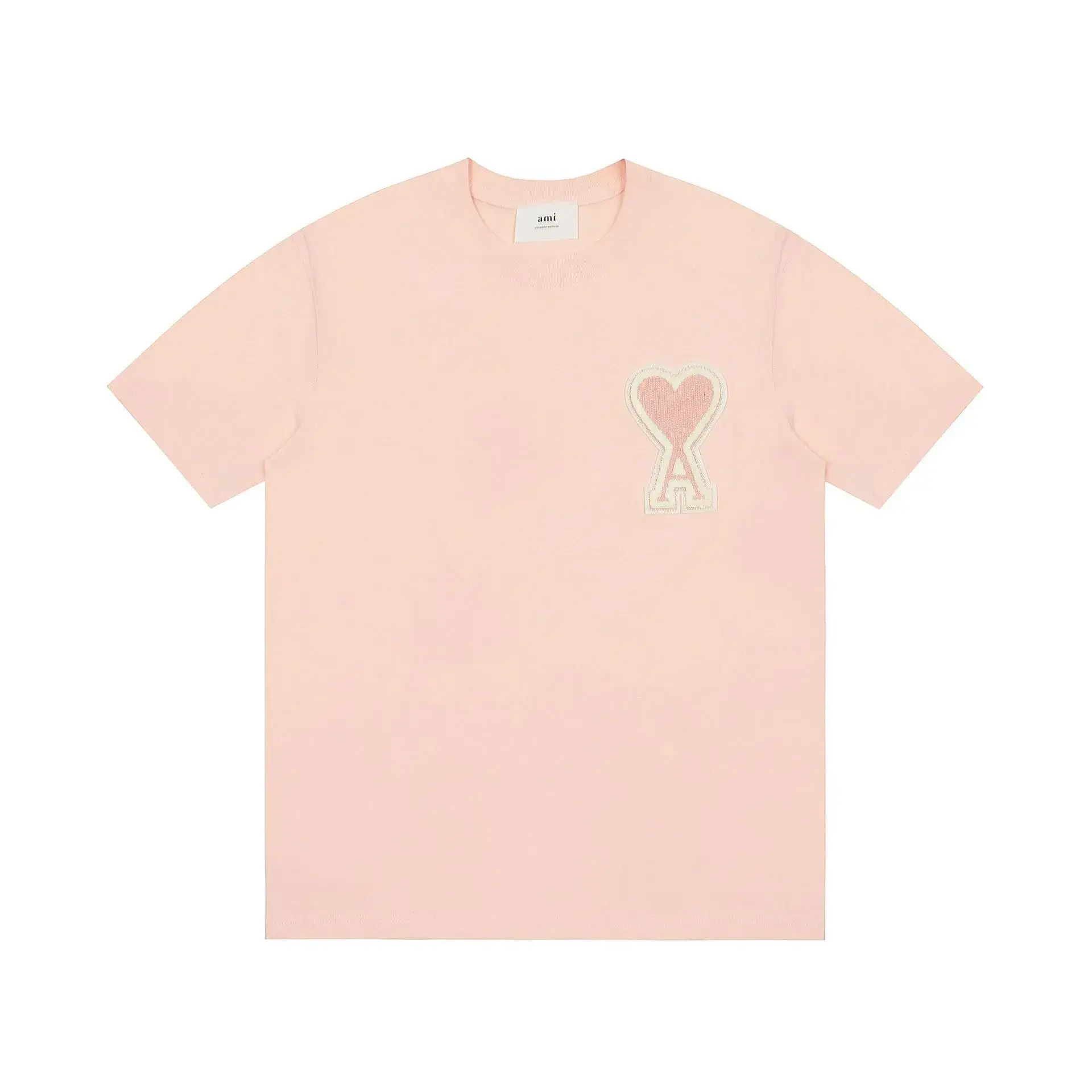 Ami Paris Heart Patch Tee Meat Powder
