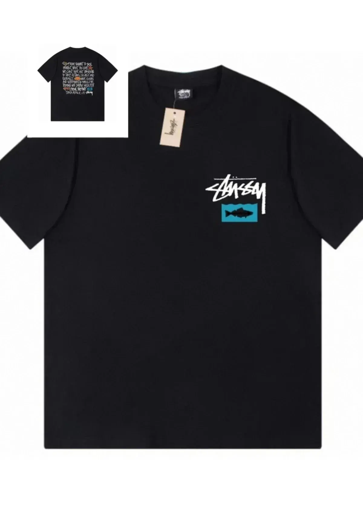 Stüssy Fish Black T-Shirt