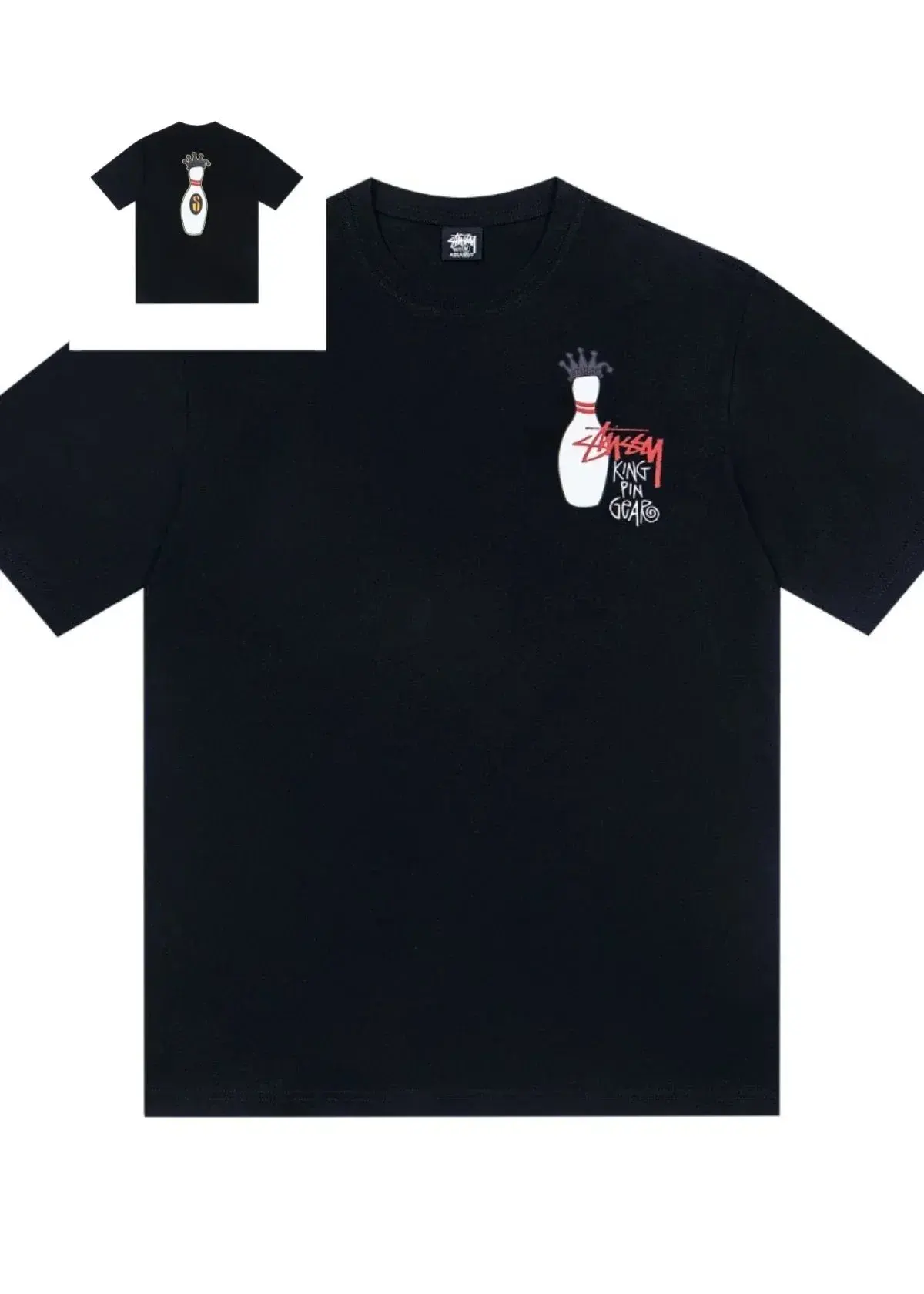 Stüssy King Pin Gear Black T-Shirt