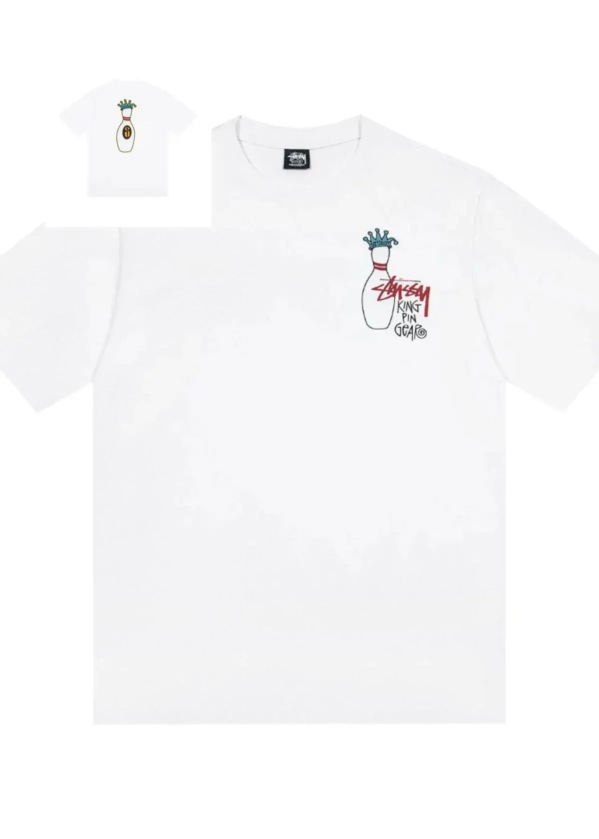 Stüssy King Pin Gear White T-Shirt