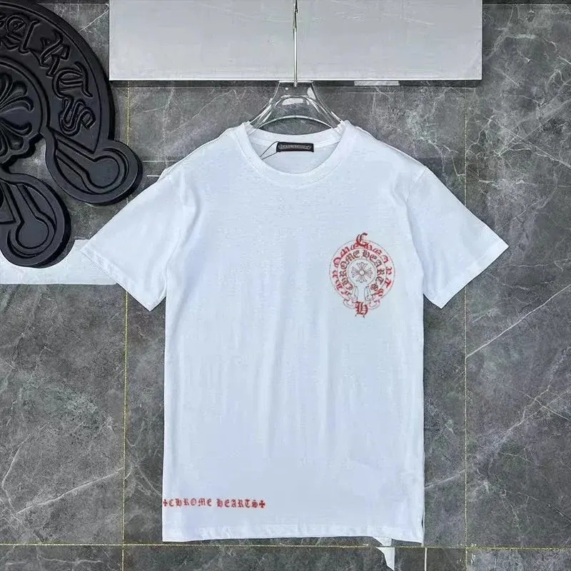 Chrome Hearts Horseshoe Pocket Logo T-Shirt White Red