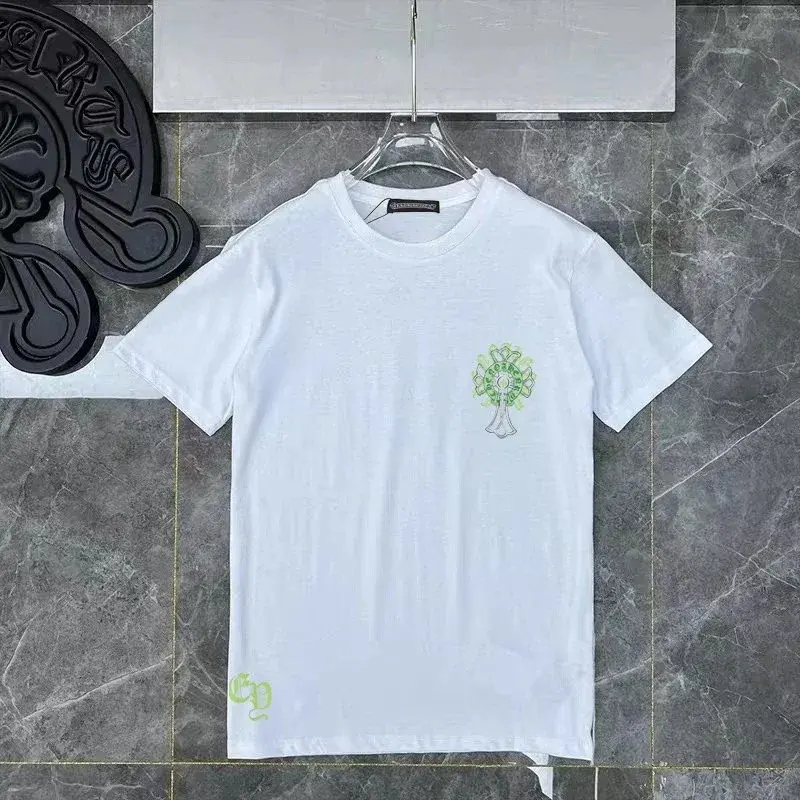 Chrome Hearts Neon Green Horseshoe White T-Shirt