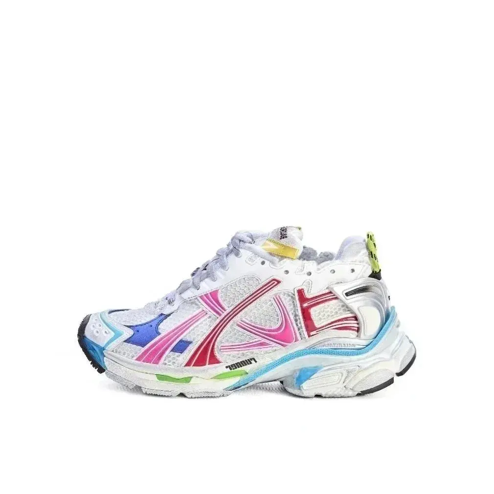 Balenciaga Runner Sneaker White Pink Blue Green
