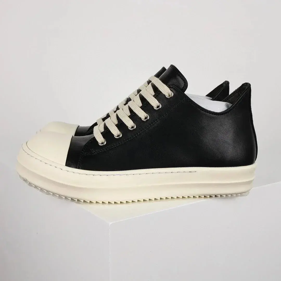 Rick Owens Jumbo Lace Low Sneakers Black Leather