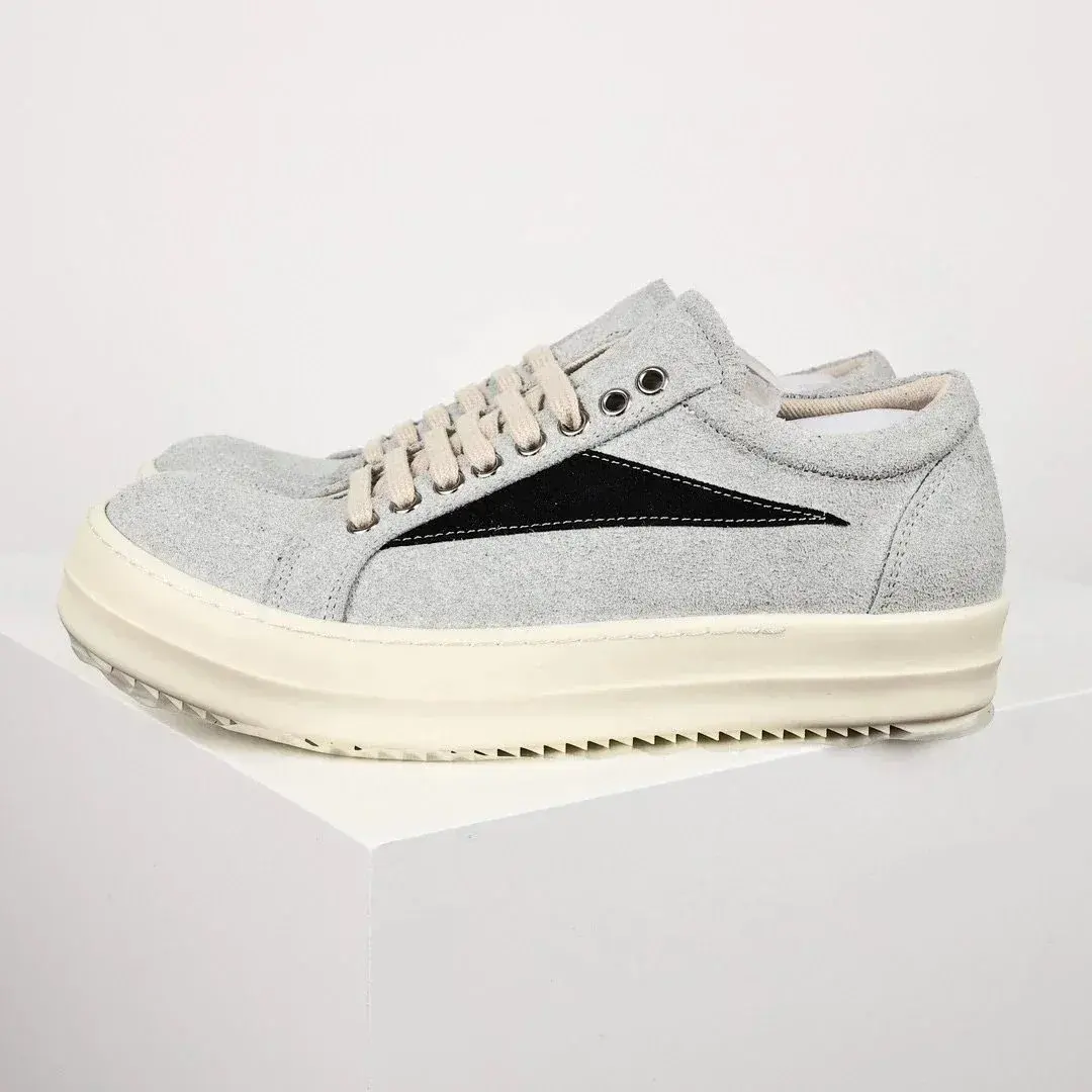 Rick Owens DRKSHDW Vintage Low Sneaker Light Grey Suede Black