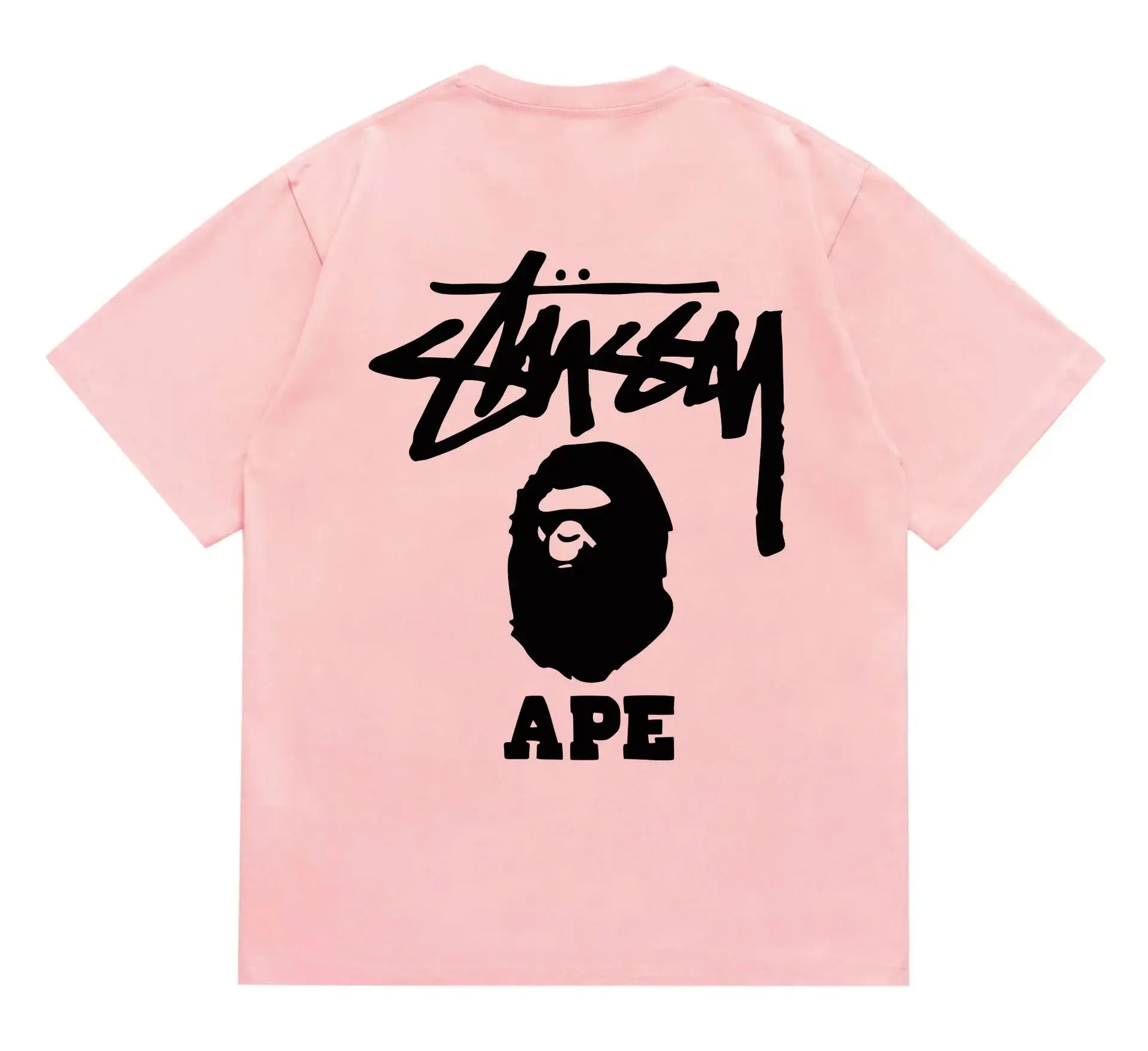 Stüssy x A Bathing Ape T-Shirt Pink and Black