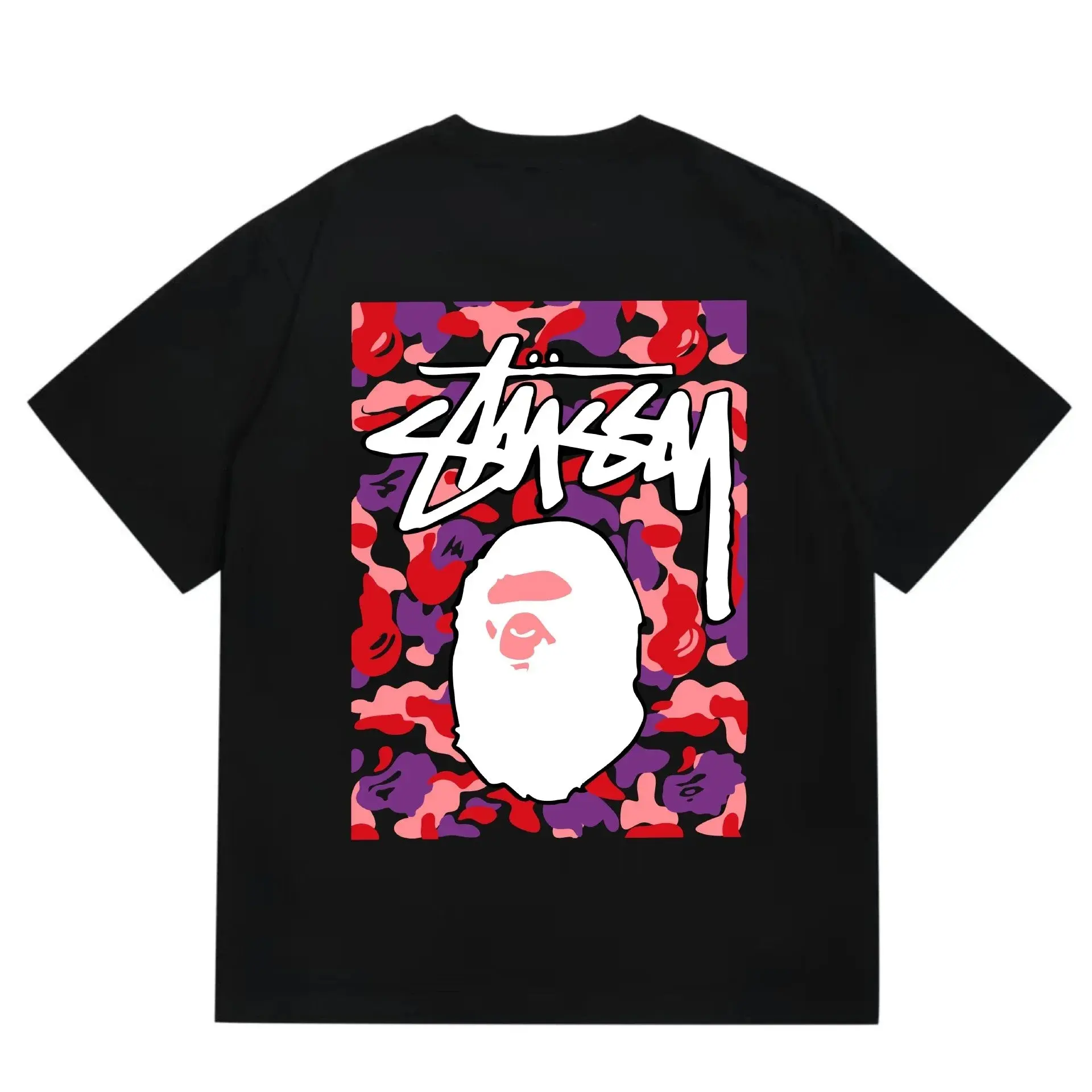 Stüssy x A Bathing Ape T-Shirt Black Camo