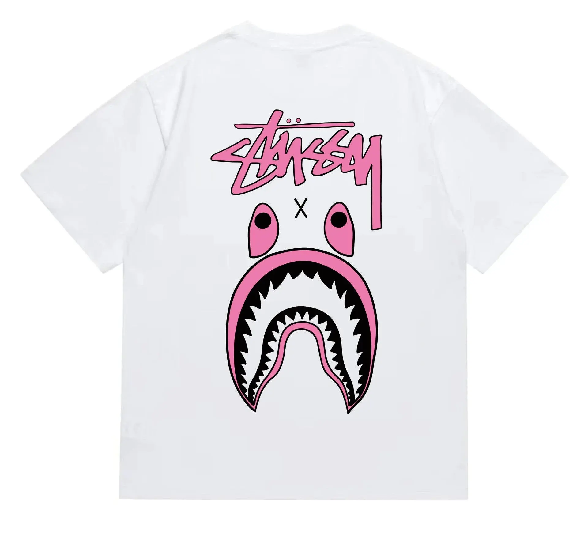 BAPE x Stussy Shark Tee White