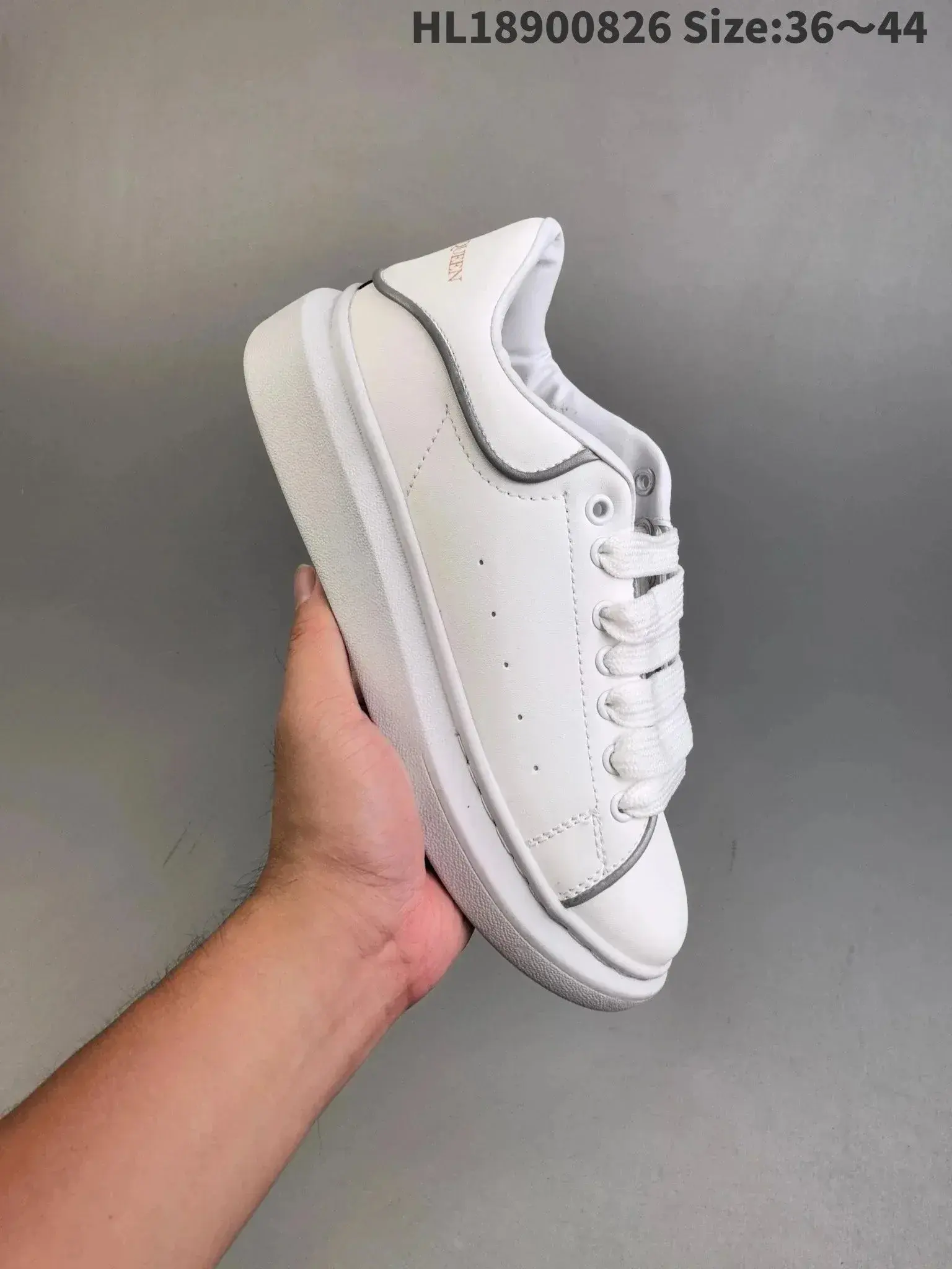 Alexander McQueen Oversized White Grey Piping