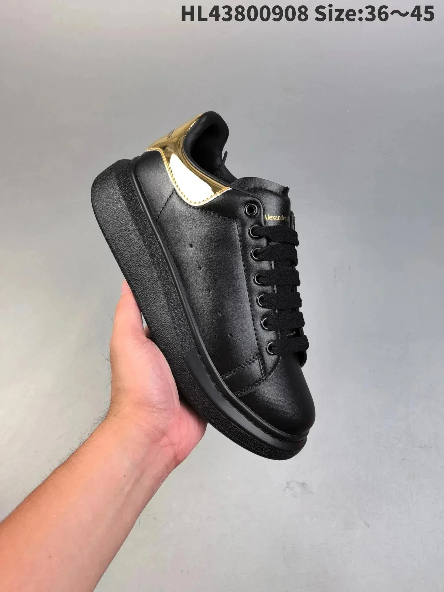 Alexander McQueen Oversized Sneaker Black Gold