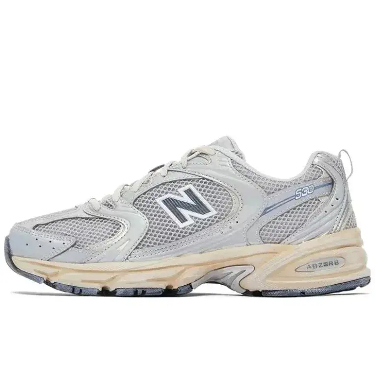 New Balance 530 Gray White Distressed