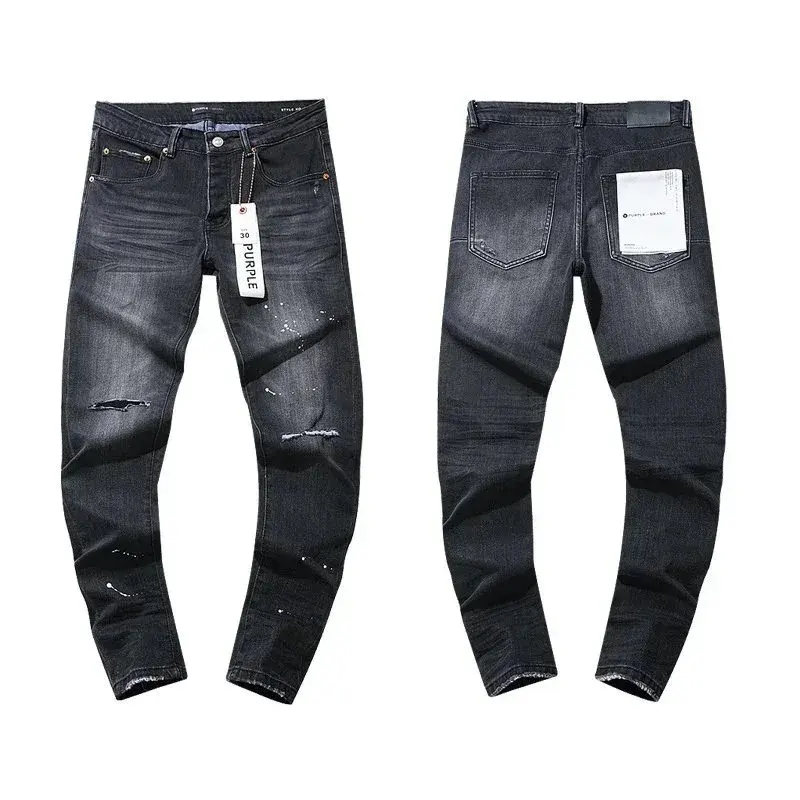 Purple Brand Black Spray Paint Splatter Jeans
