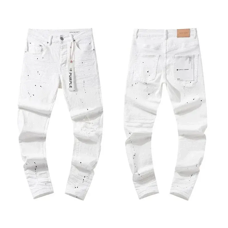 Purple Brand White Paint Splatter Distressed Jeans