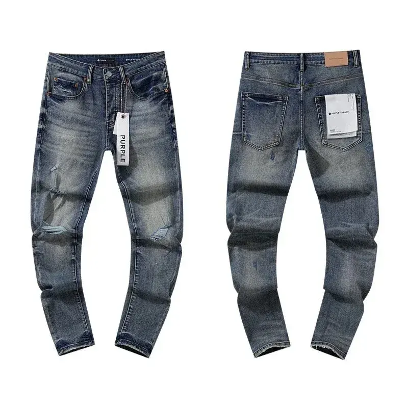 Purple Brand Dark Vintage Wash Distressed Jeans