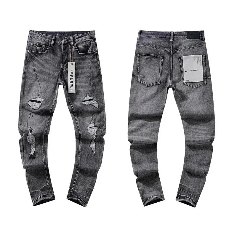 Purple Brand Mid Rise Ripped Black Jeans